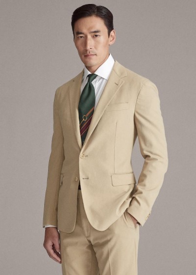 Blazer Ralph Lauren Hombre Marrom - Hadley Cotton Twill - YGFIM7826